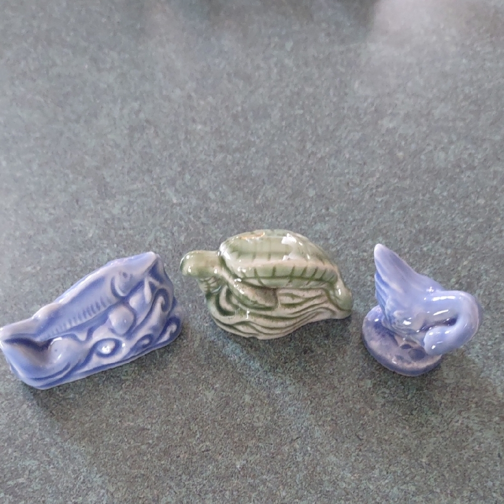Set of 3 Vintage Wade of England Miniature Ceramic Animal Figurines